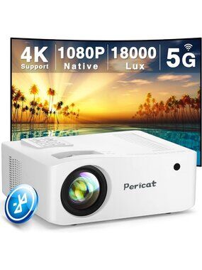 1080P WiFi Bluetooth Outdoor Movie Projector - Portable Home Theater Experience